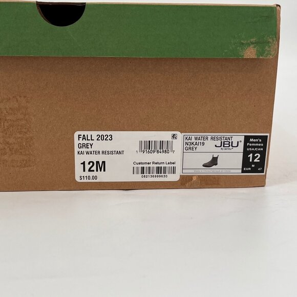 JBU Kai Water Resistant Chelsea Boot Size 12M Grey Leather Pull-On - Picture 12 of 12